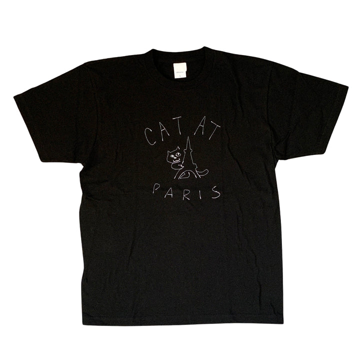 CAT AT PARIS tee｜BLACK