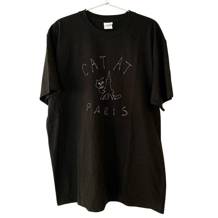 CAT AT PARIS tee｜BLACK