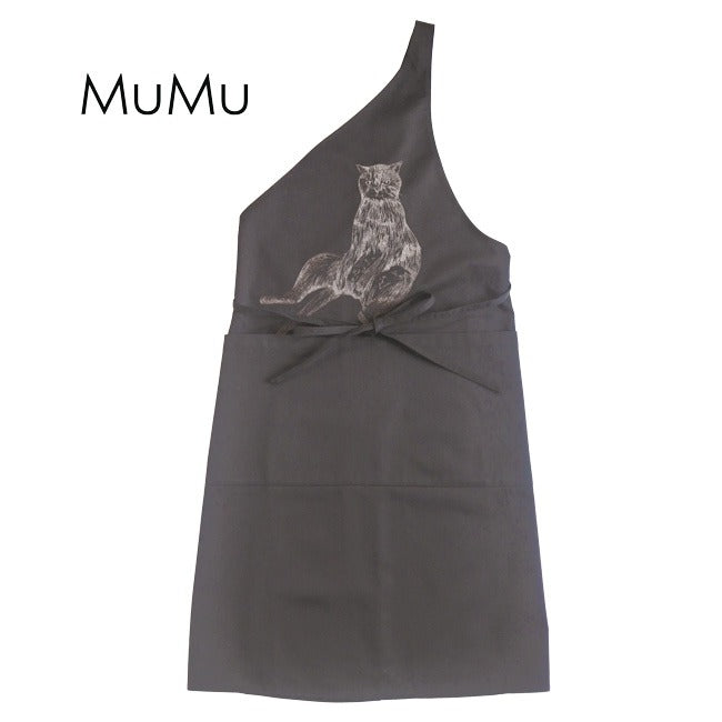 Cat embroidered shopping bag | BLACK | L