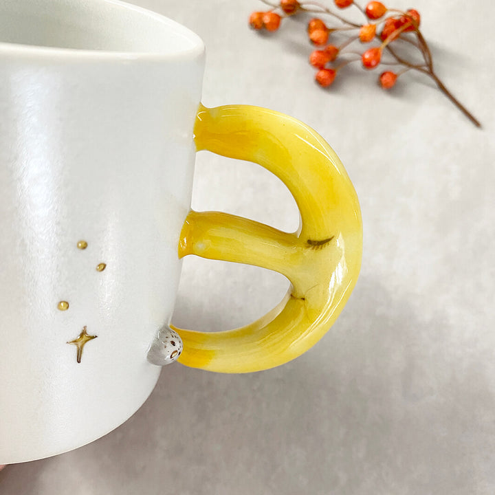 Cafe Mug | Yellow Moon with Feet