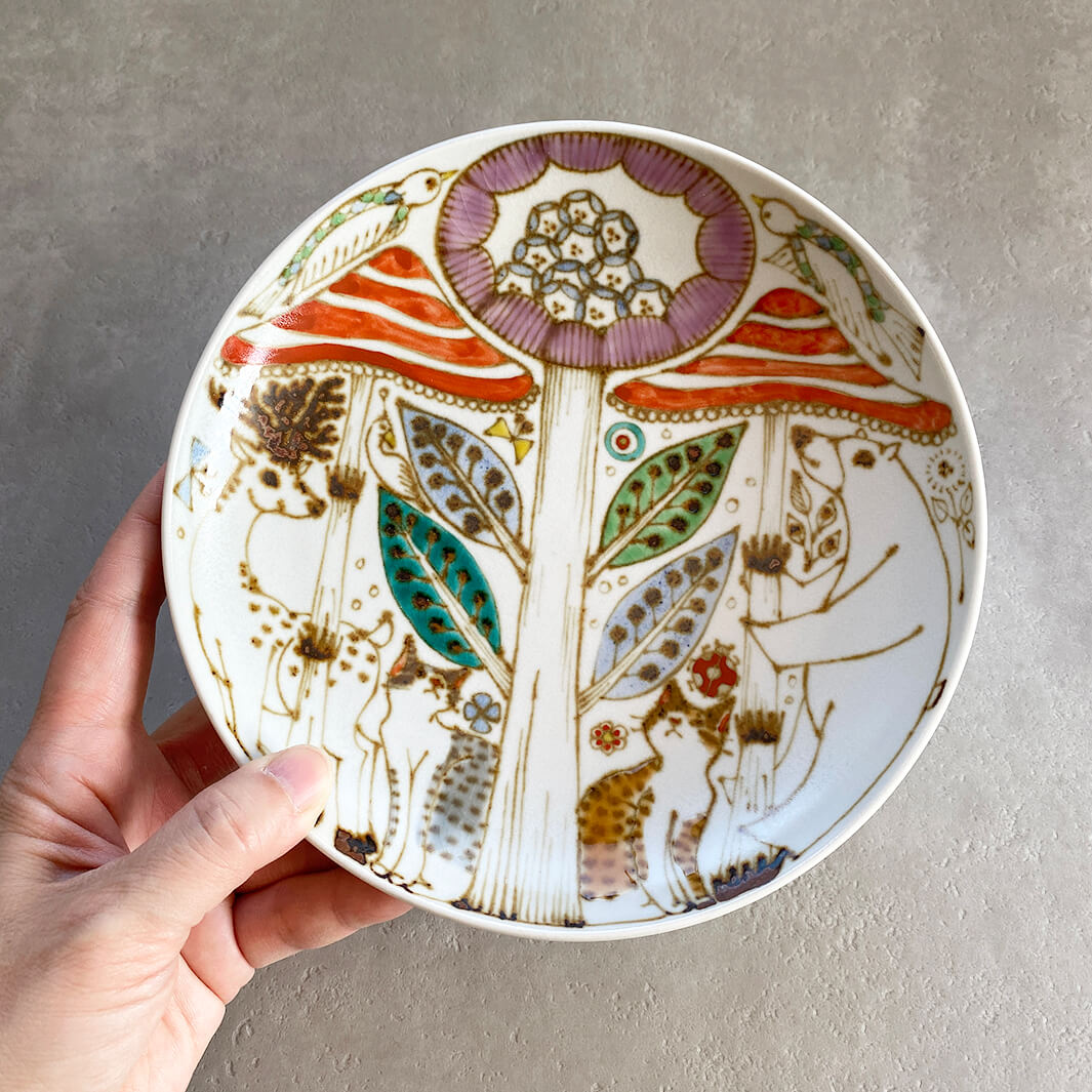 丸皿6寸｜猫と森