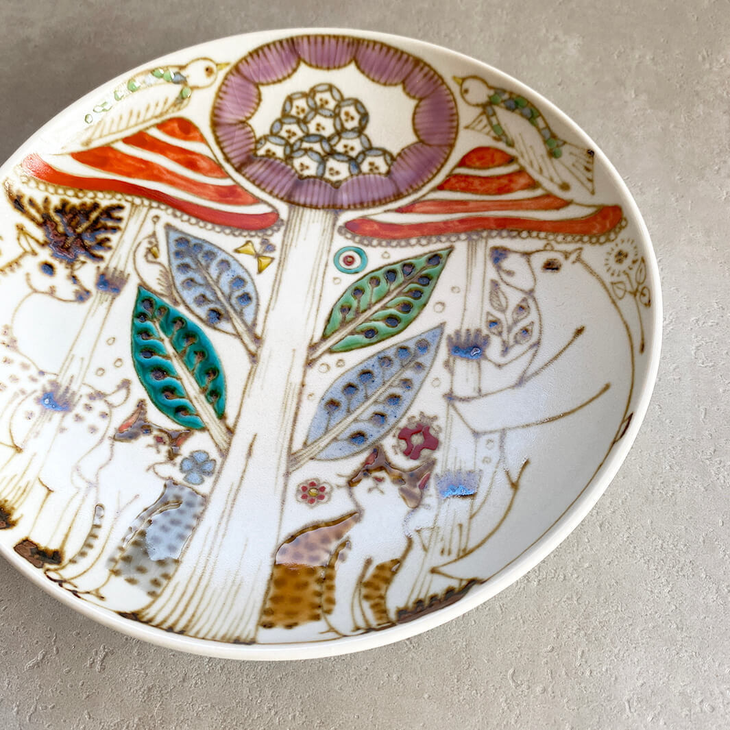 丸皿6寸｜猫と森