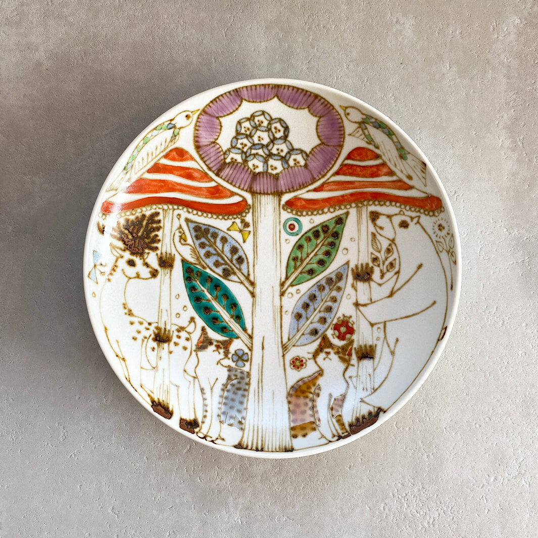 丸皿6寸｜猫と森