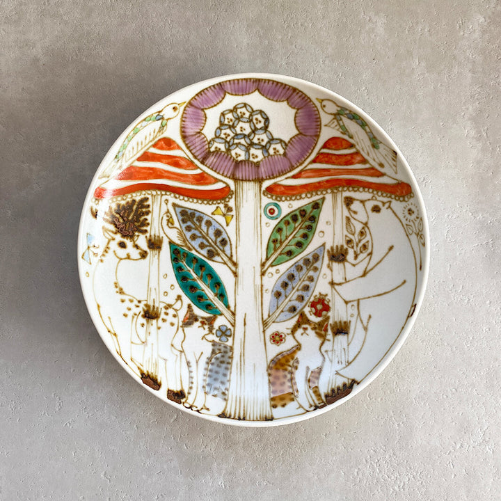 丸皿6寸｜猫と森