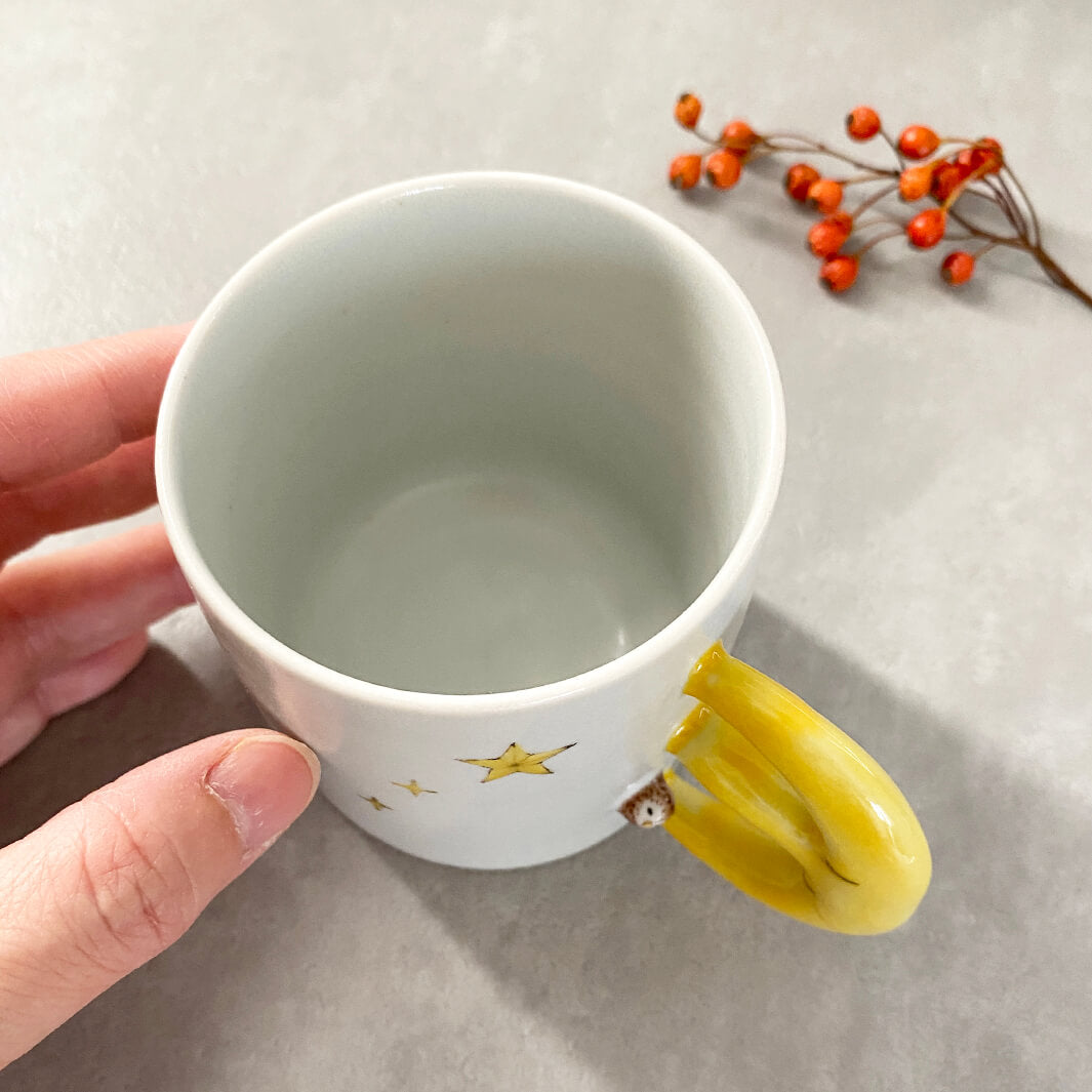 Cafe Mug | Yellow Moon with Feet