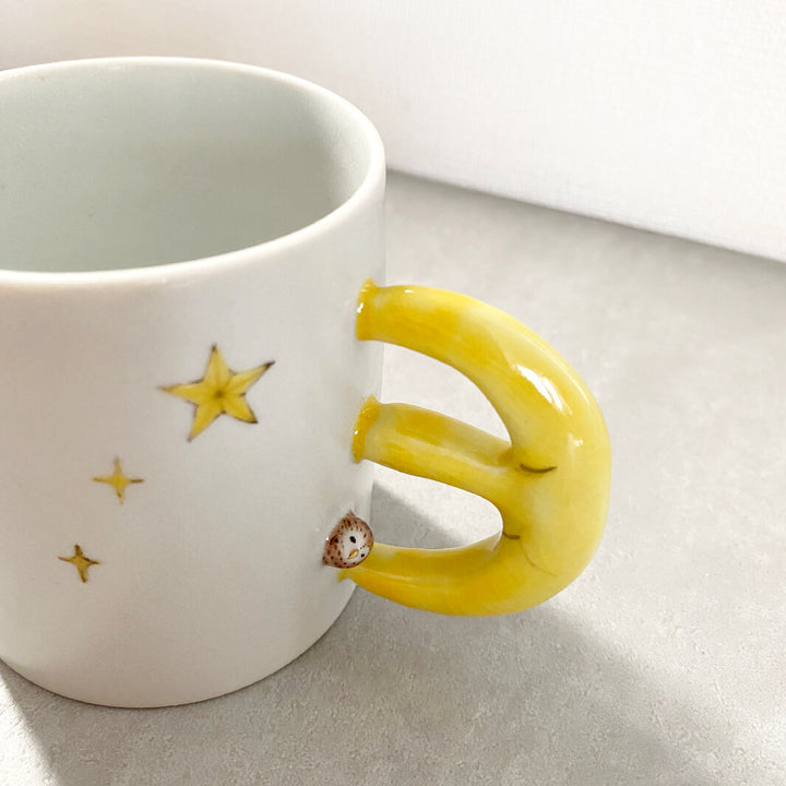 Cafe Mug | Yellow Moon with Feet