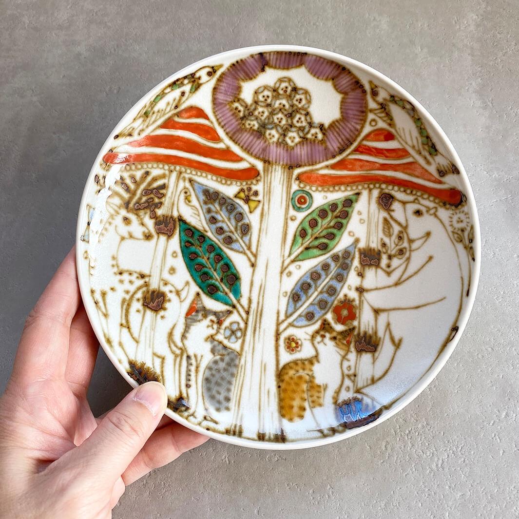 丸皿6寸｜猫と森