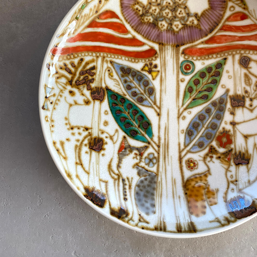 丸皿6寸｜猫と森