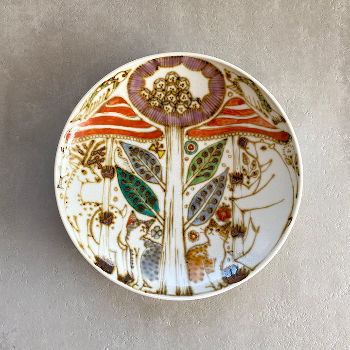 丸皿6寸｜猫と森