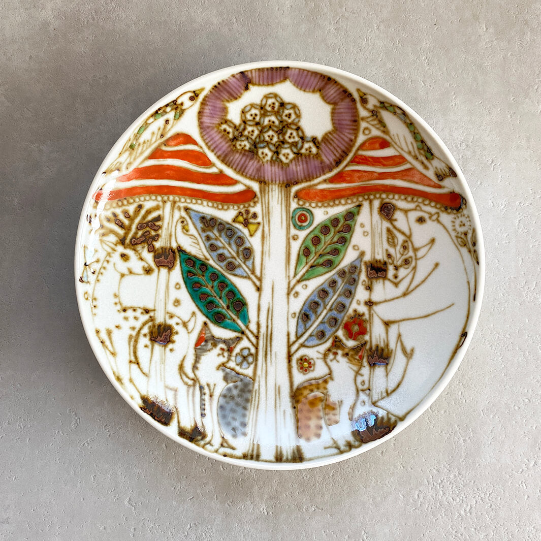 丸皿6寸｜猫と森