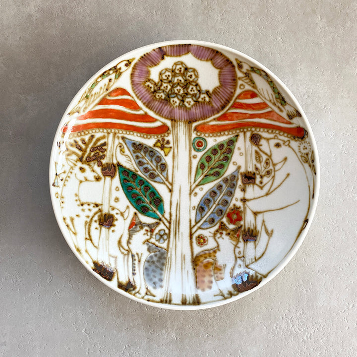 丸皿6寸｜猫と森