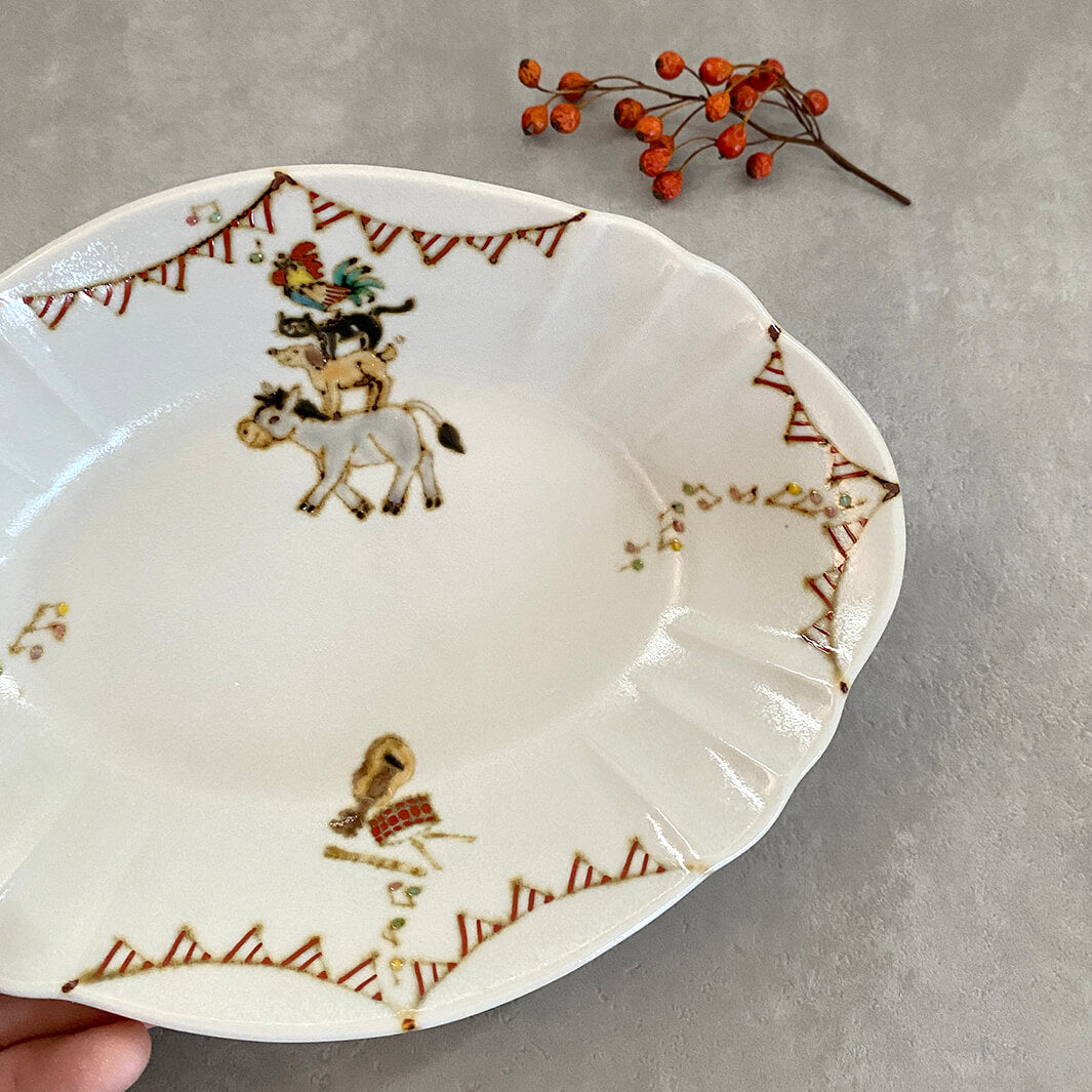 輪花鉢｜ブレーメンの音楽隊