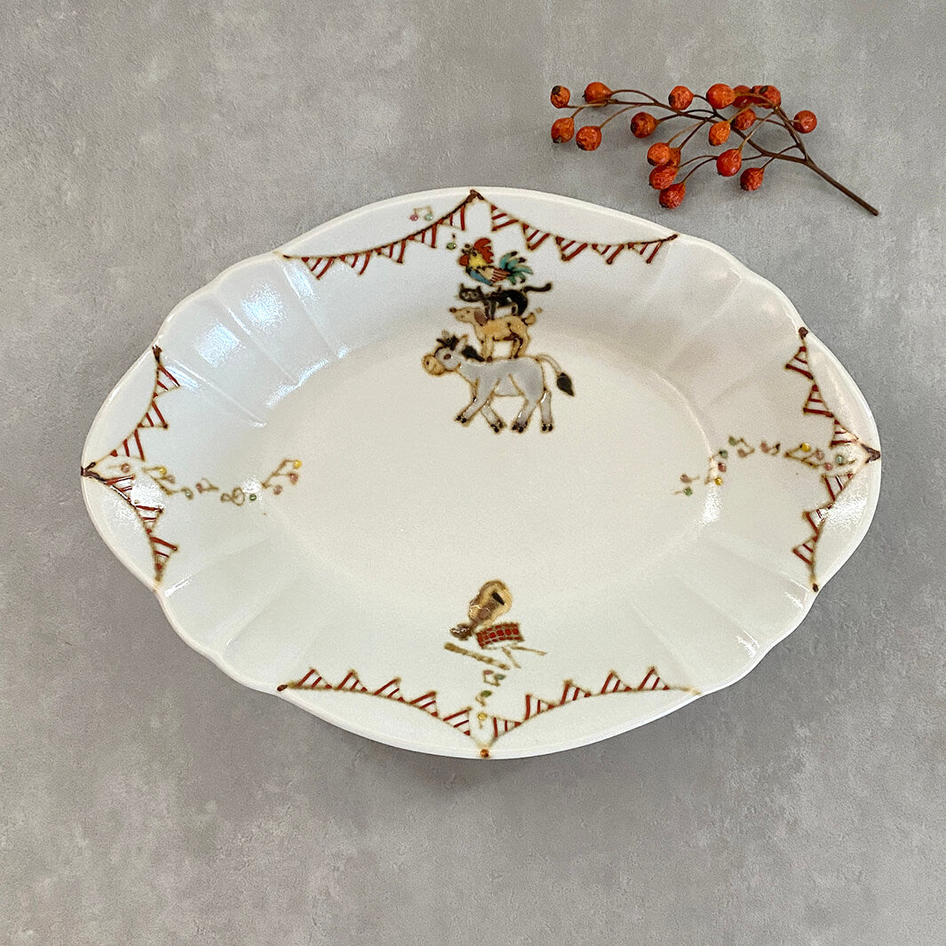 輪花鉢｜ブレーメンの音楽隊