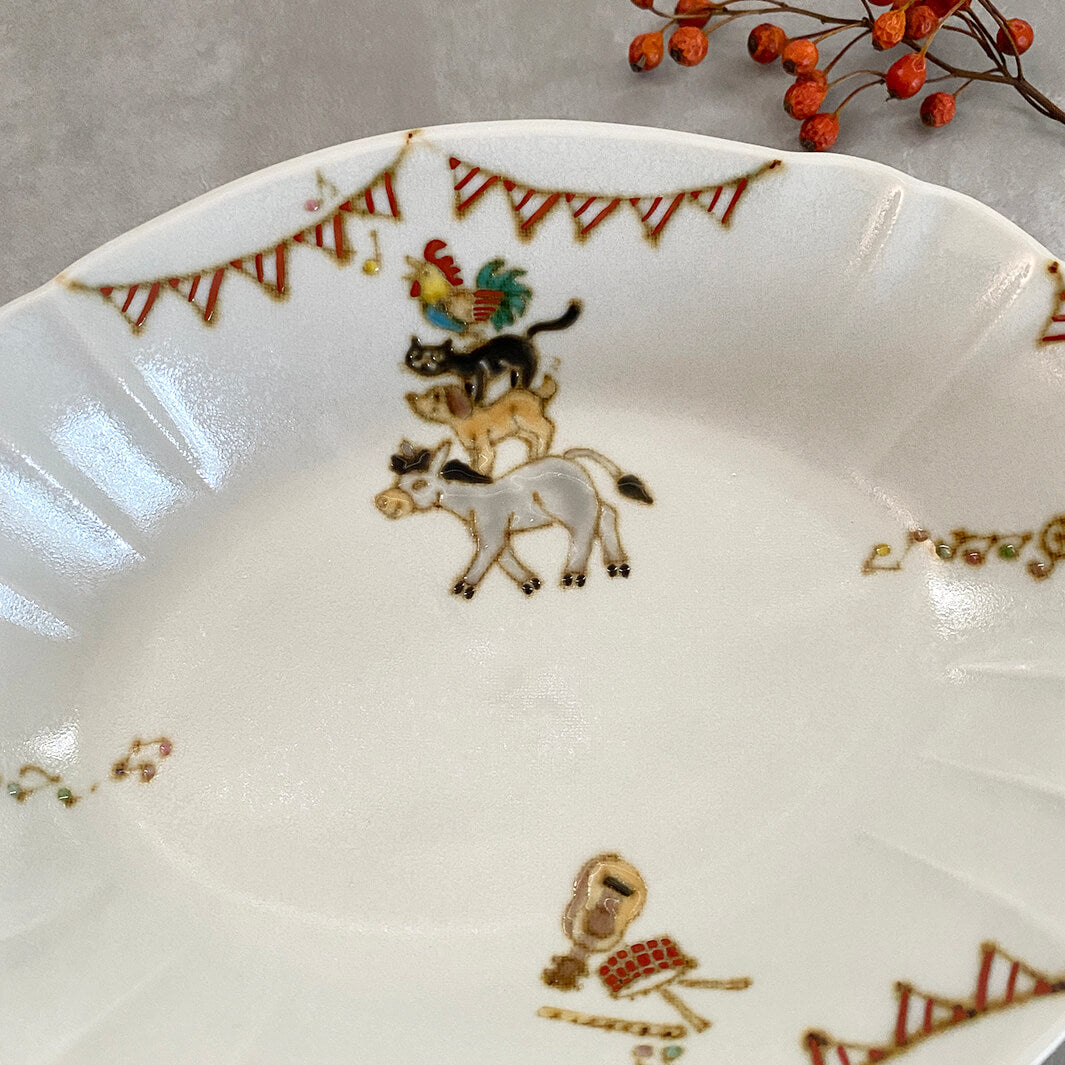 輪花鉢｜ブレーメンの音楽隊