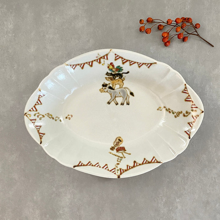 輪花鉢｜ブレーメンの音楽隊