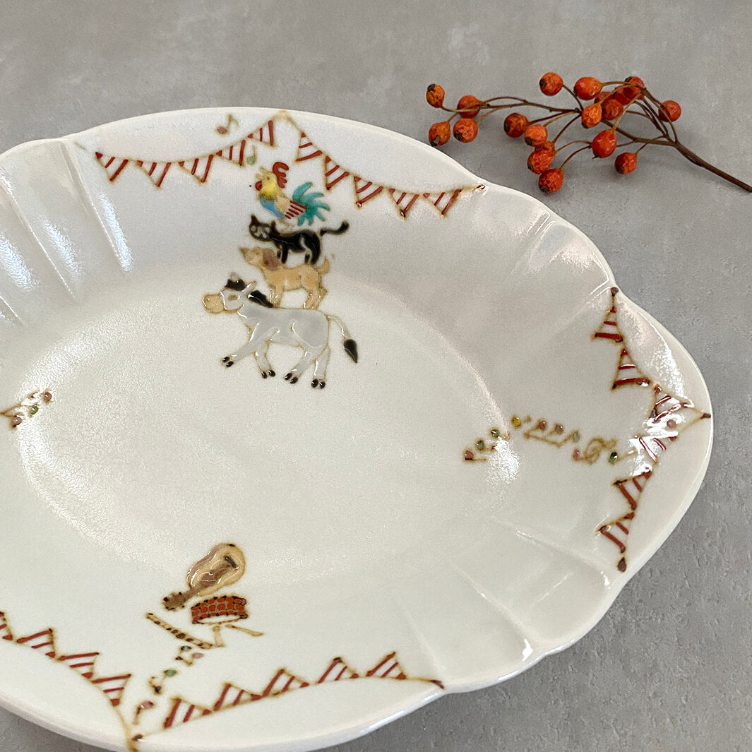 輪花鉢｜ブレーメンの音楽隊