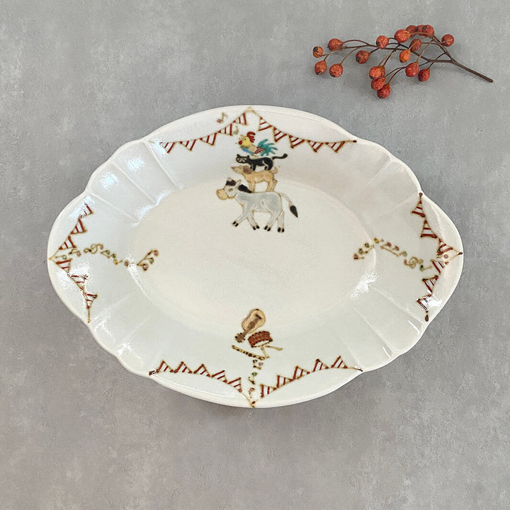 輪花鉢｜ブレーメンの音楽隊