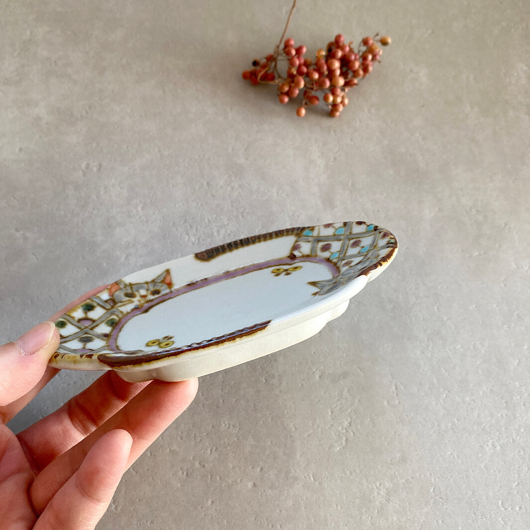 木瓜形小皿｜猫と猫