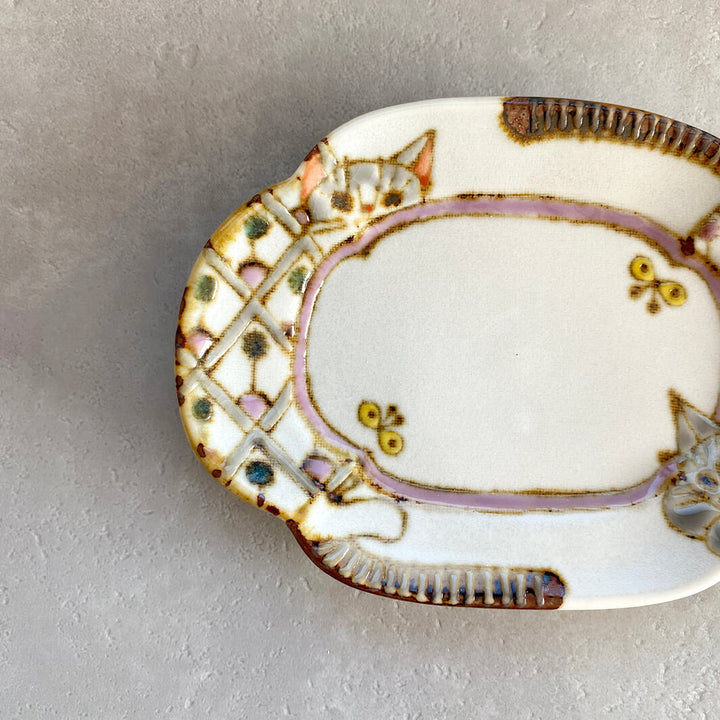 木瓜形小皿｜猫と猫