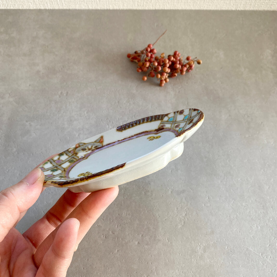 木瓜形小皿｜猫と猫