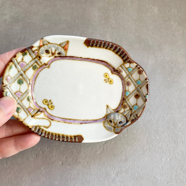 木瓜形小皿｜猫と猫