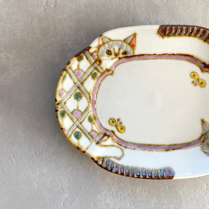 木瓜形小皿｜猫と猫