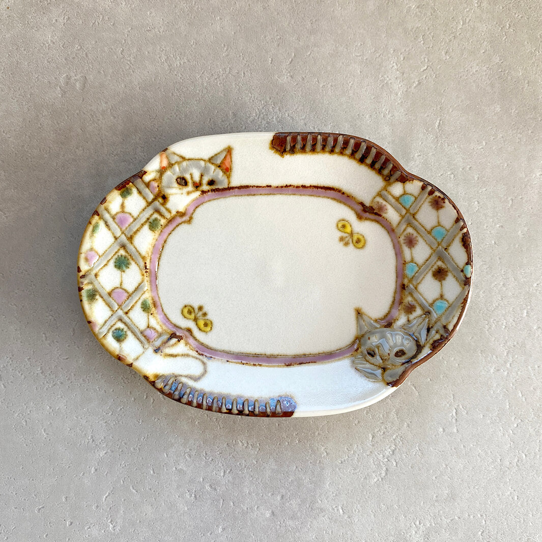木瓜形小皿｜猫と猫