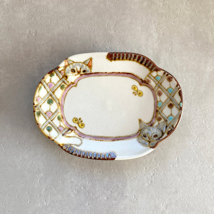 木瓜形小皿｜猫と猫