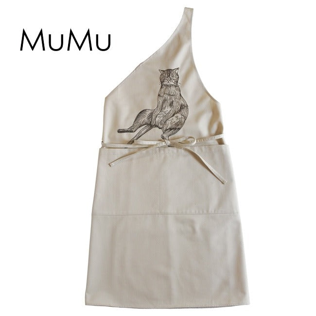 Cat embroidered shopping bag | BLACK | L