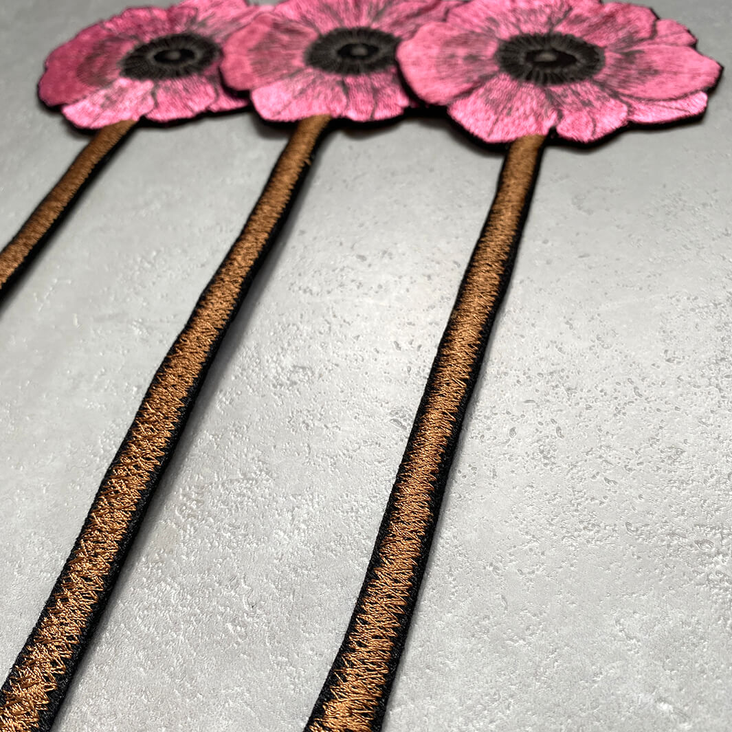 emu｜Embroidery Anemone 3 Flowers