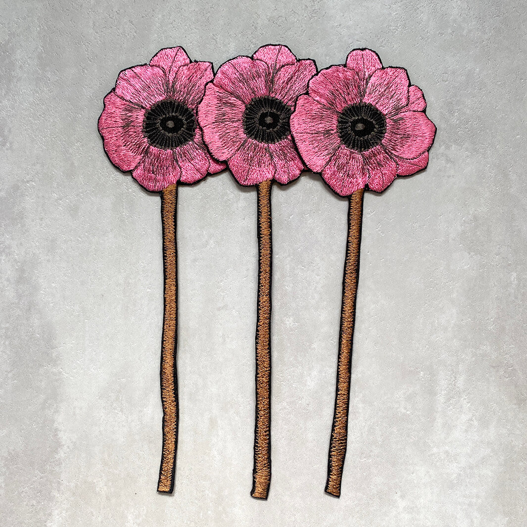 emu｜Embroidery Anemone 3 Flowers
