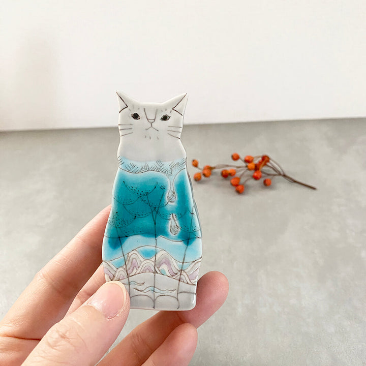 ミニオブジェ｜猫は液体_座