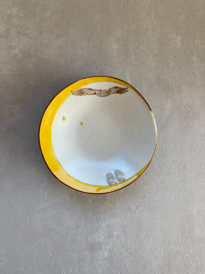 丸皿 4.5寸｜黄月_A