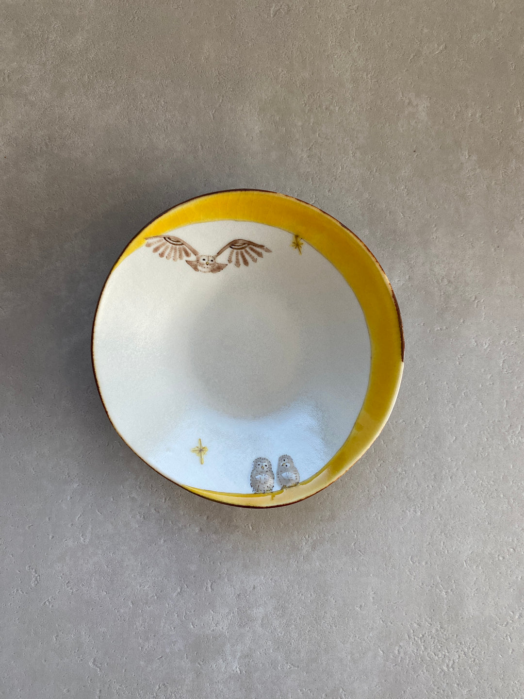 丸皿 4.5寸｜黄月_B