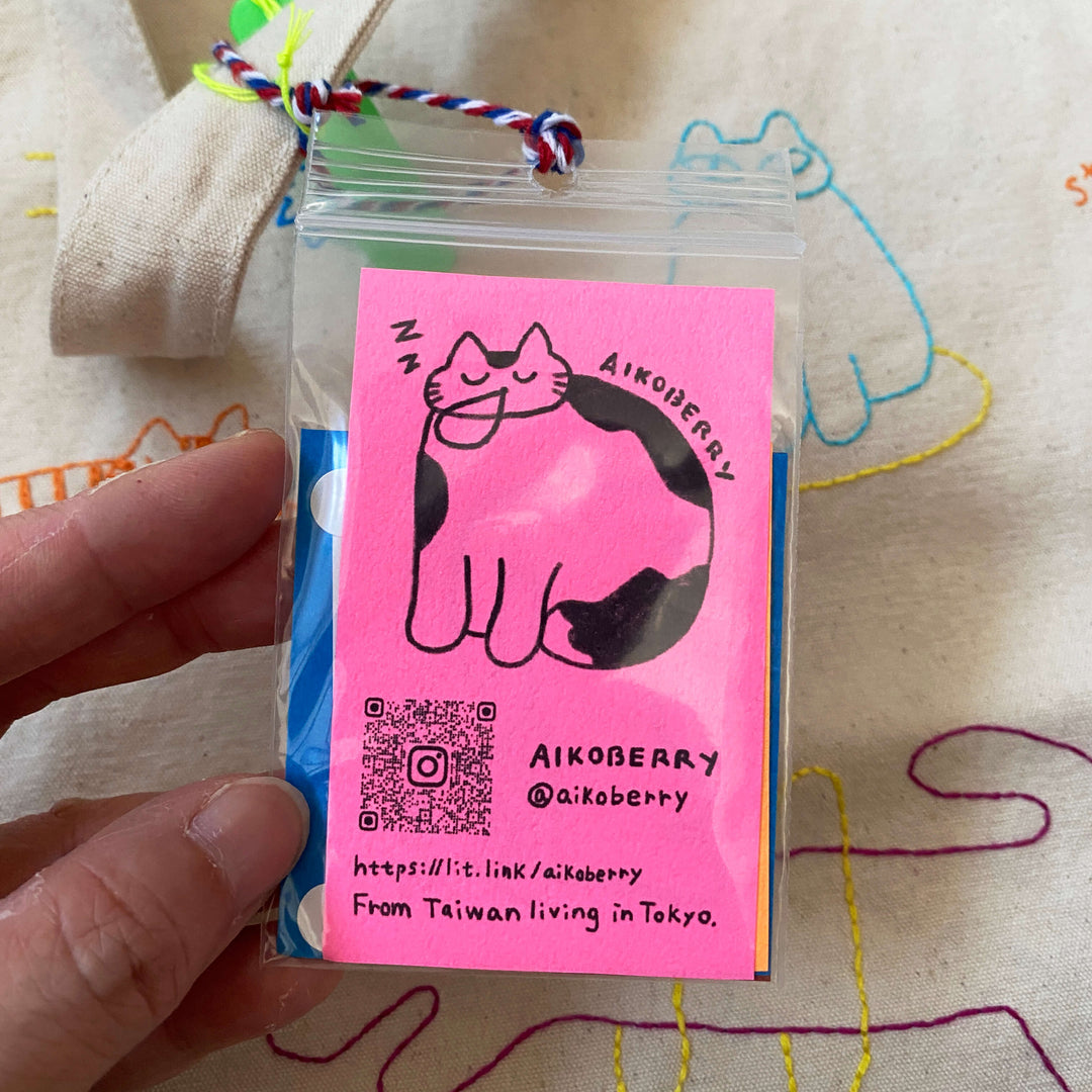 手刺繍トートバッグ｜cat snap