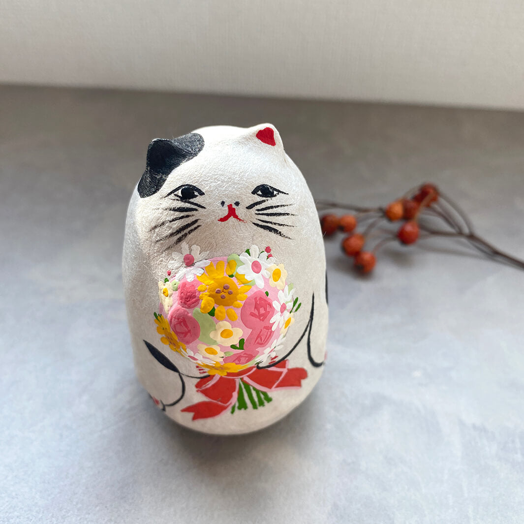 起き上がり小法師｜ブーケ猫