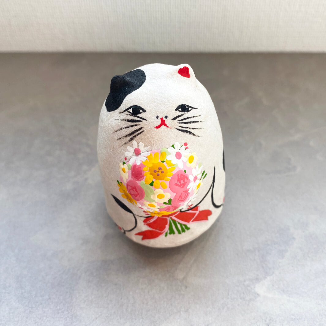 起き上がり小法師｜ブーケ猫