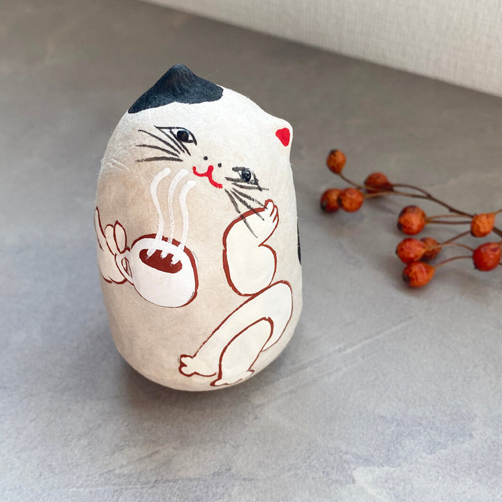 起き上がり小法師｜コーヒー猫 (猫店長)