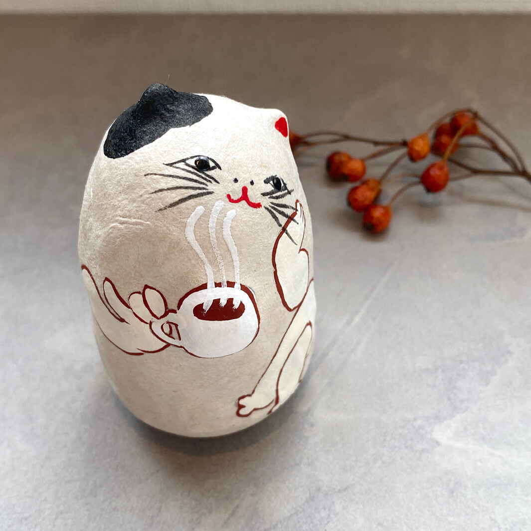 起き上がり小法師｜コーヒー猫 (猫店長)