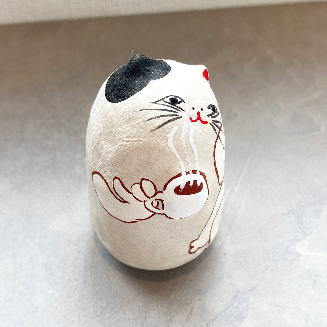 起き上がり小法師｜コーヒー猫 (猫店長)