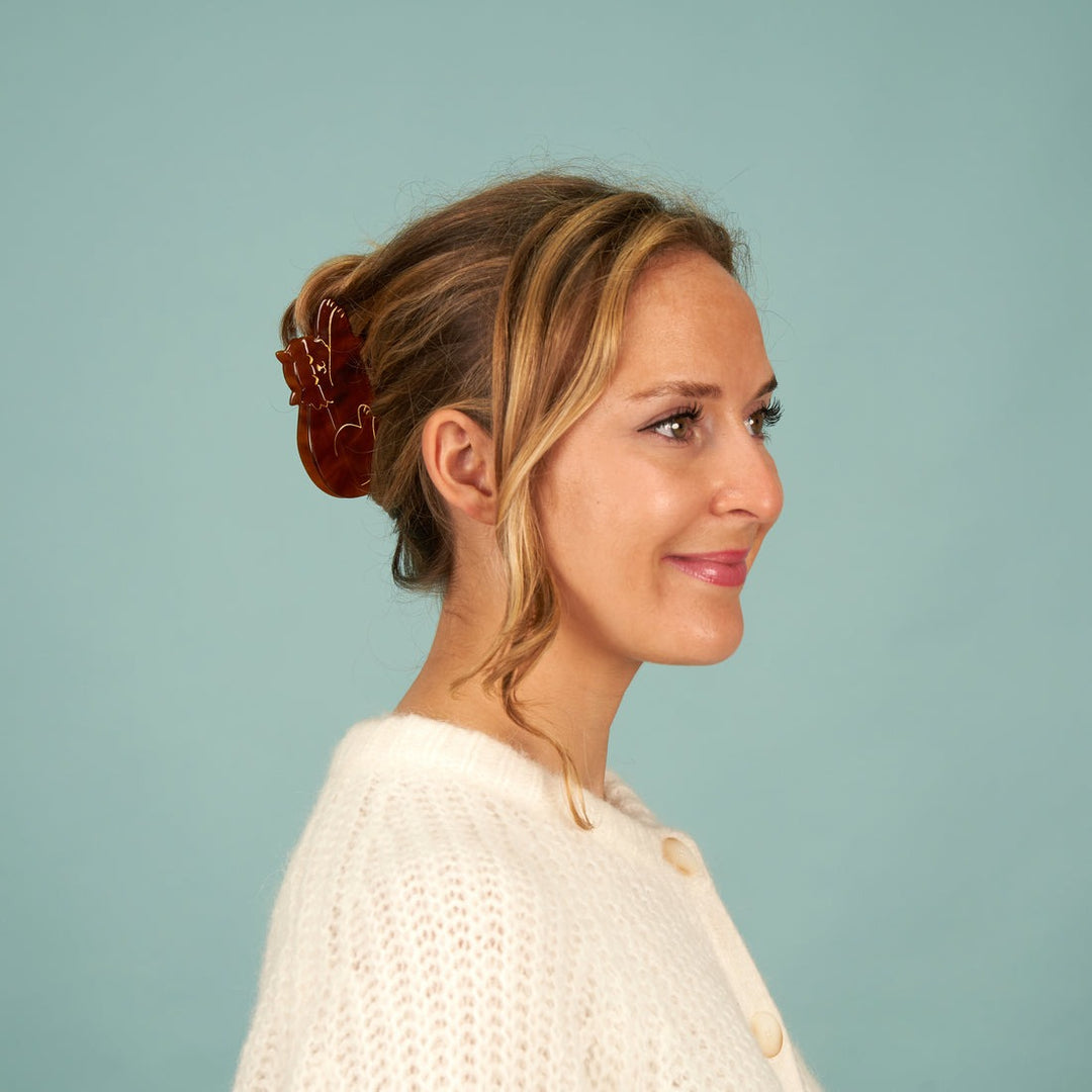 Coucou Suzette｜ヘアクリップ・ブラウンキャット
