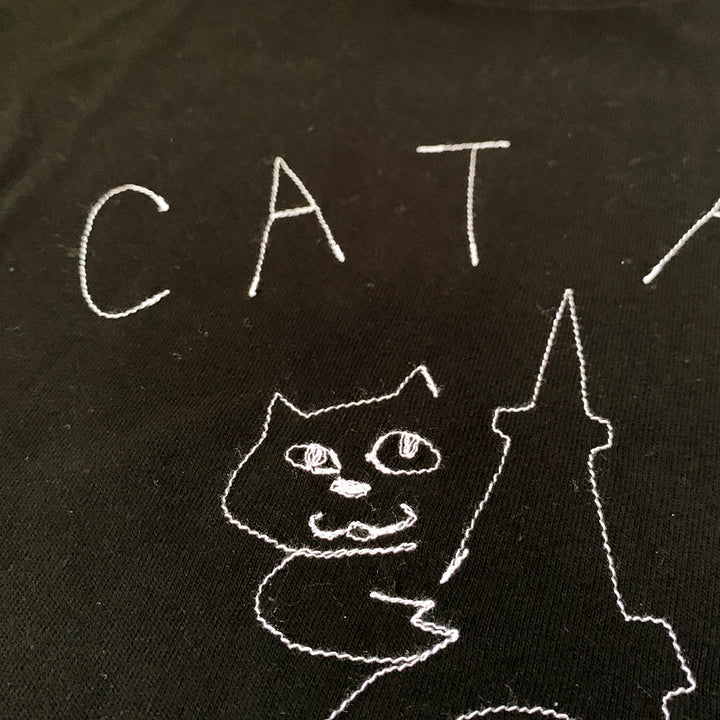 CAT AT PARIS tee｜BLACK