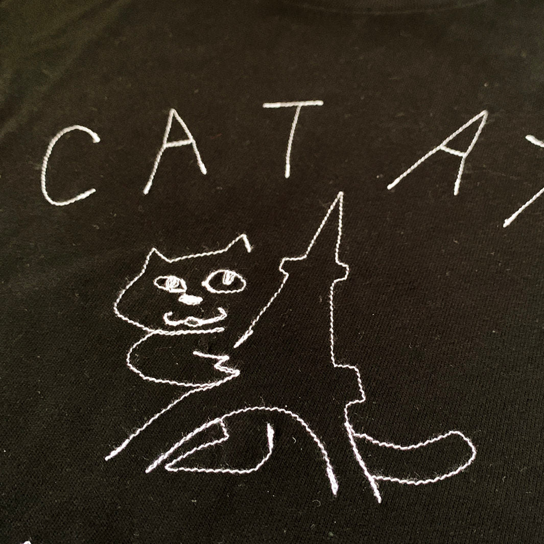 CAT AT PARIS tee｜BLACK