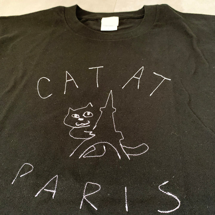 CAT AT PARIS tee｜BLACK