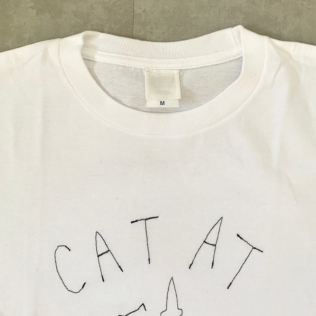 CAT AT PARIS tee｜WHITE