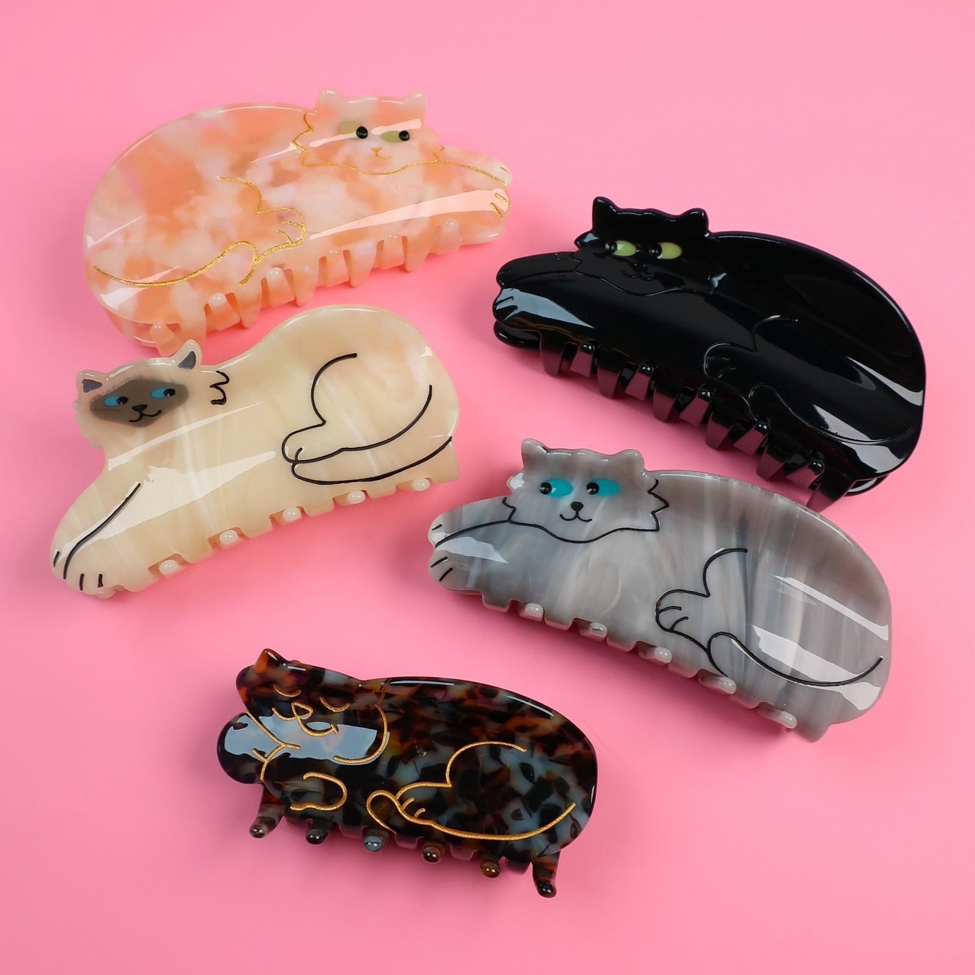 ぐでねこチャンとレトロな☆　ヘアクリップ　サバトラ Coucou Suzette｜ヘアクリップ・茶トラ – monco