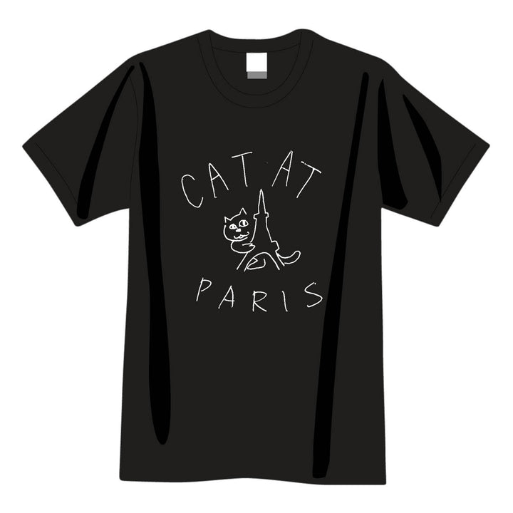 CAT AT PARIS tee｜BLACK