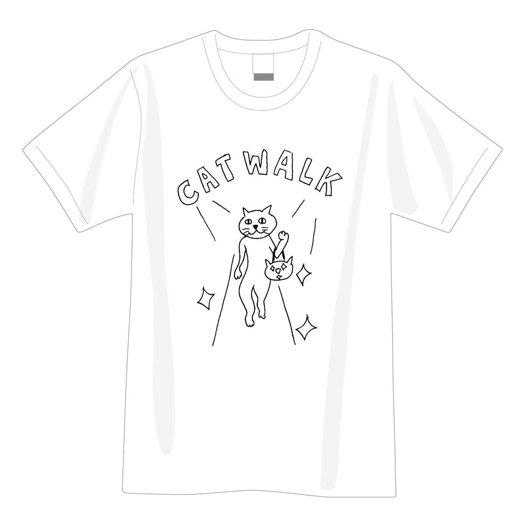 CAT WALKL tee｜WHITE