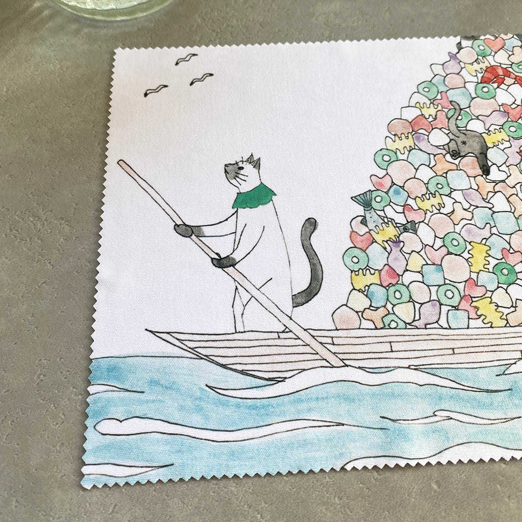 [送料無料・受注販売] マルチクロスセット｜船頭猫＆女の子と猫