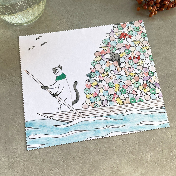 [送料無料・受注販売] マルチクロスセット｜船頭猫＆女の子と猫